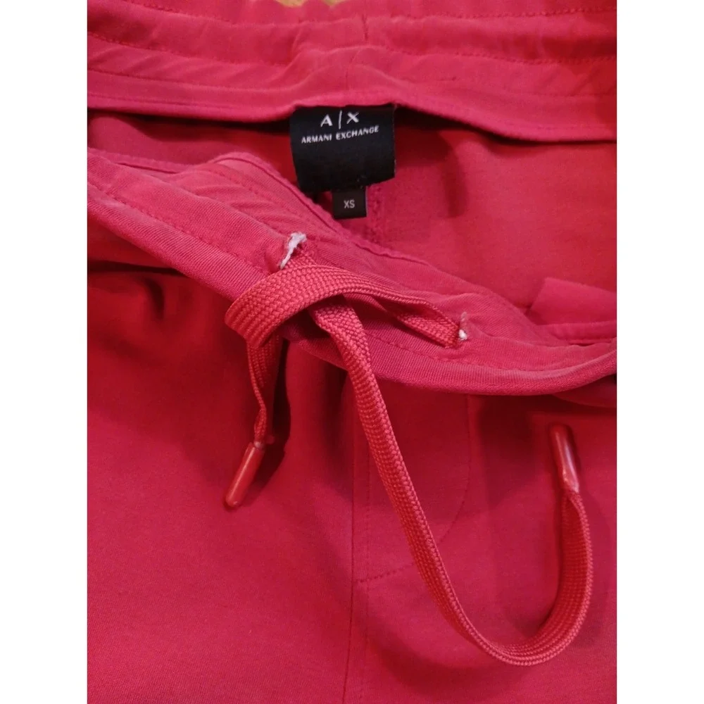 Authentic Armani Exchange Mens Sherbet Red Jogger shorts Embossed‎ Logo Size Xs